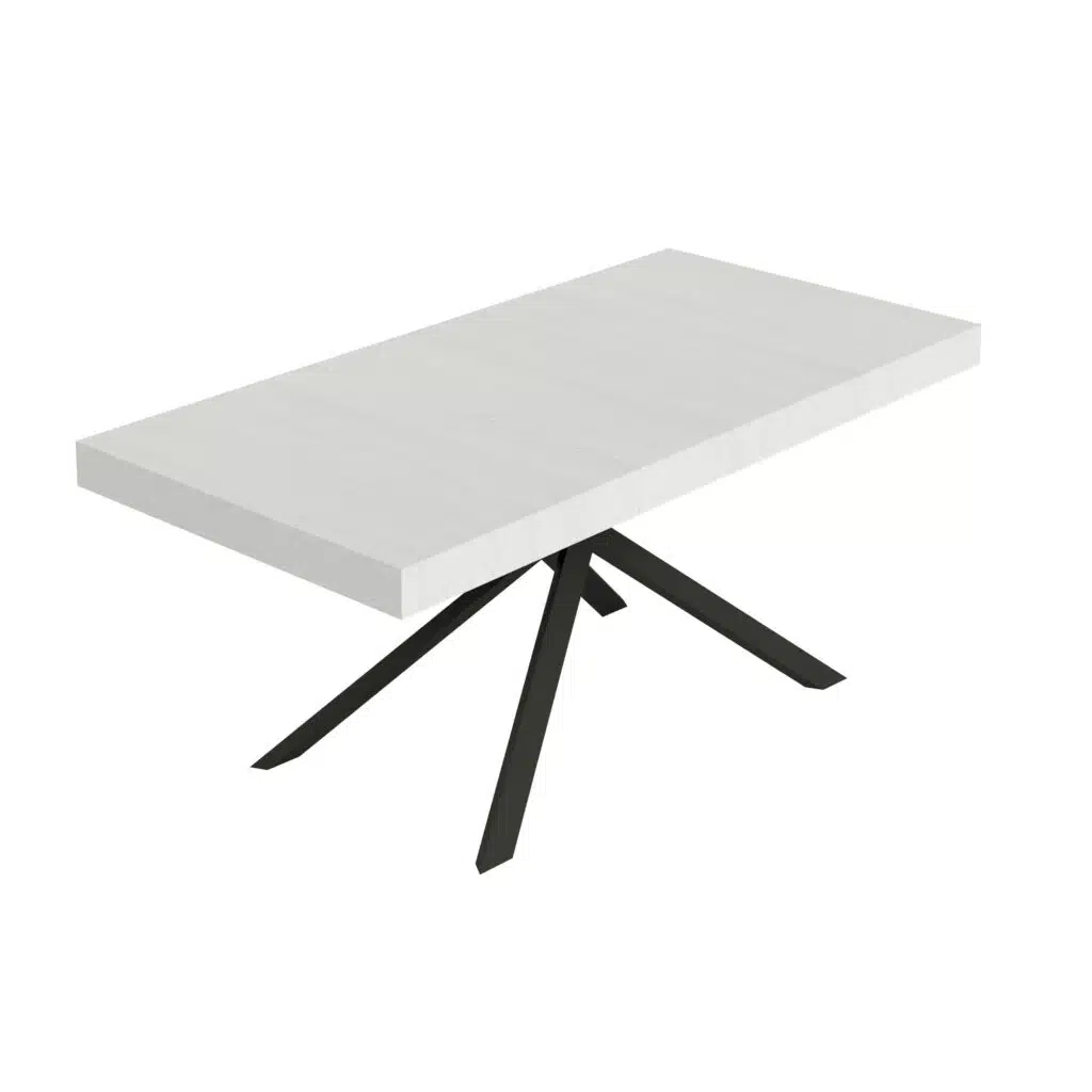 Tavolo allungabile 180/440x90 cm Niket bianco frassino gambe antracite - foto 1
