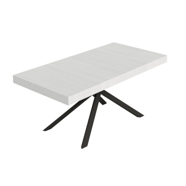 Tavolo allungabile 180/284x90 cm Niket bianco frassino gambe antracite