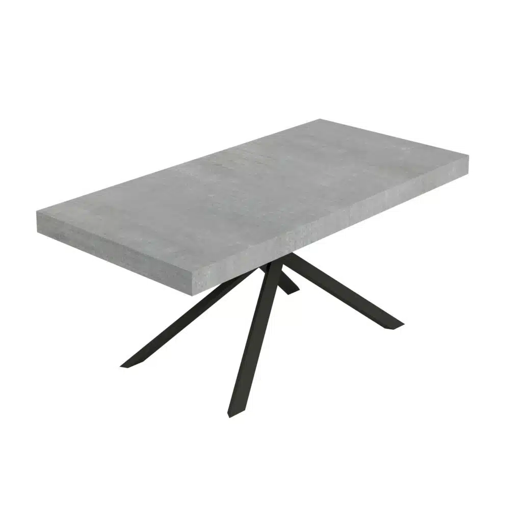 Tavolo allungabile 200/304x90 cm Niket cemento gambe antracite - foto 1