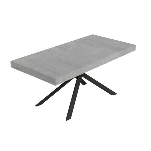 Tavolo allungabile 180/284x90 cm Niket cemento gambe antracite
