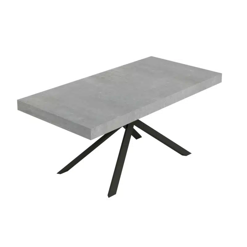 Tavolo allungabile 200/304x90 cm Niket cemento gambe antracite - foto 1