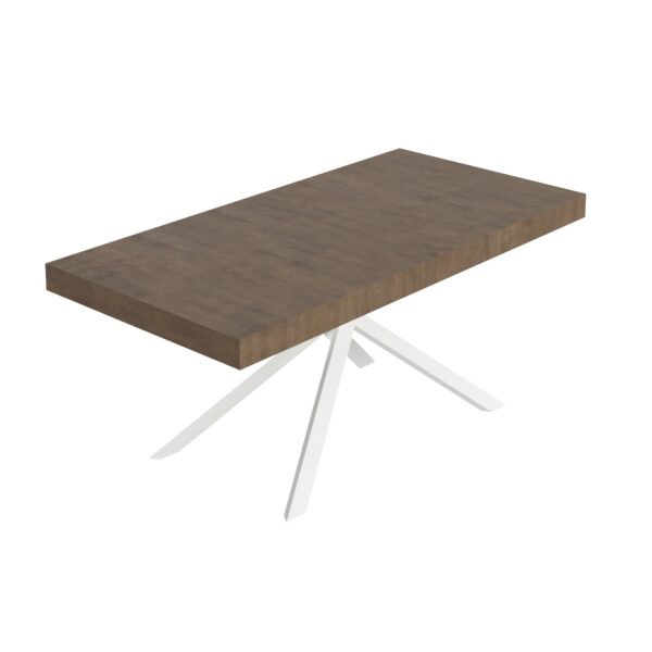Tavolo allungabile 180/284x90 cm Niket noce gambe bianche