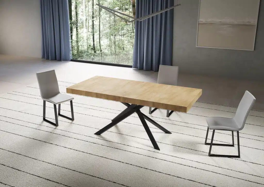 Tavolo allungabile 180/440x90 cm Niket quercia natura gambe antracite - foto 2