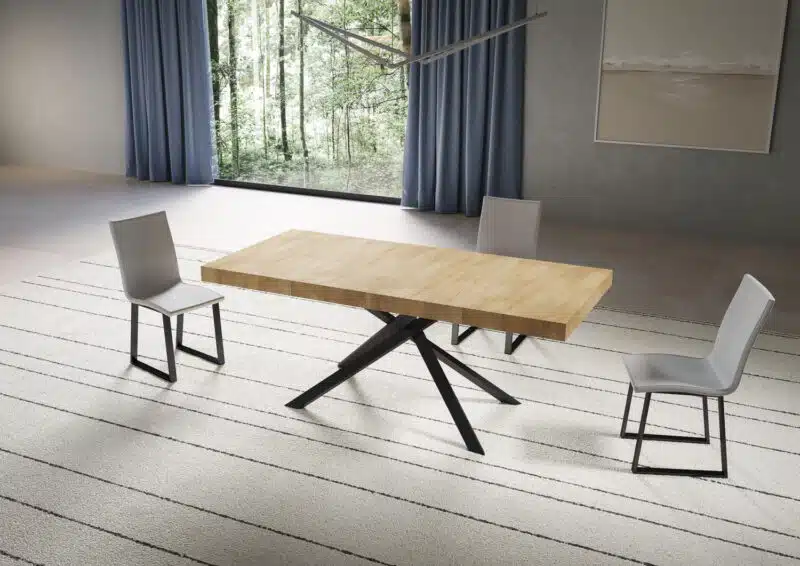Tavolo allungabile 180/440x90 cm Niket quercia natura gambe antracite - foto 2