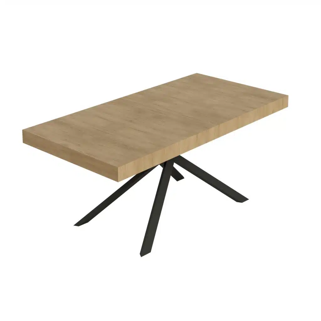 Tavolo allungabile 180/440x90 cm Niket quercia natura gambe antracite - foto 1