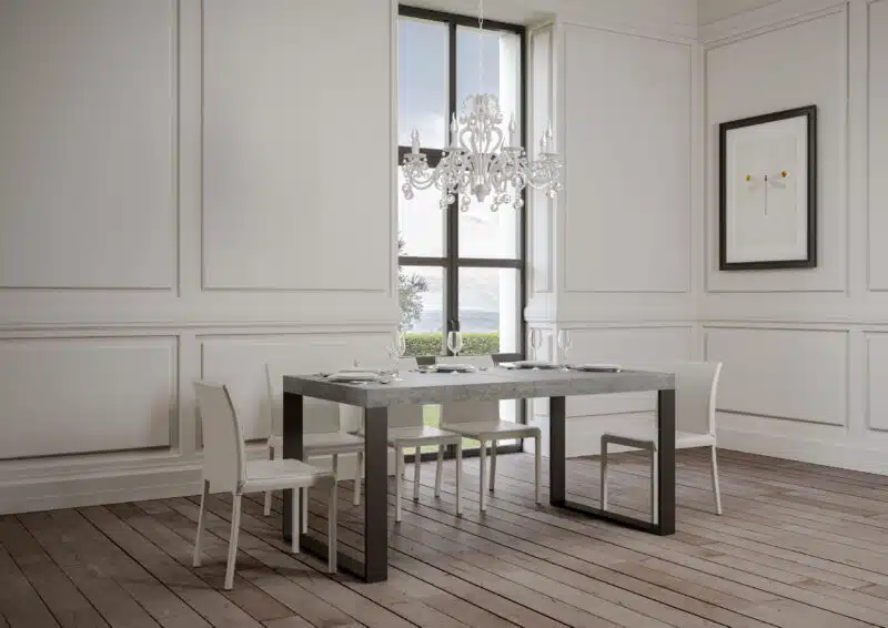 Tavolo allungabile 180/440x90 cm Tecno Premium cemento gambe antracite - foto 2