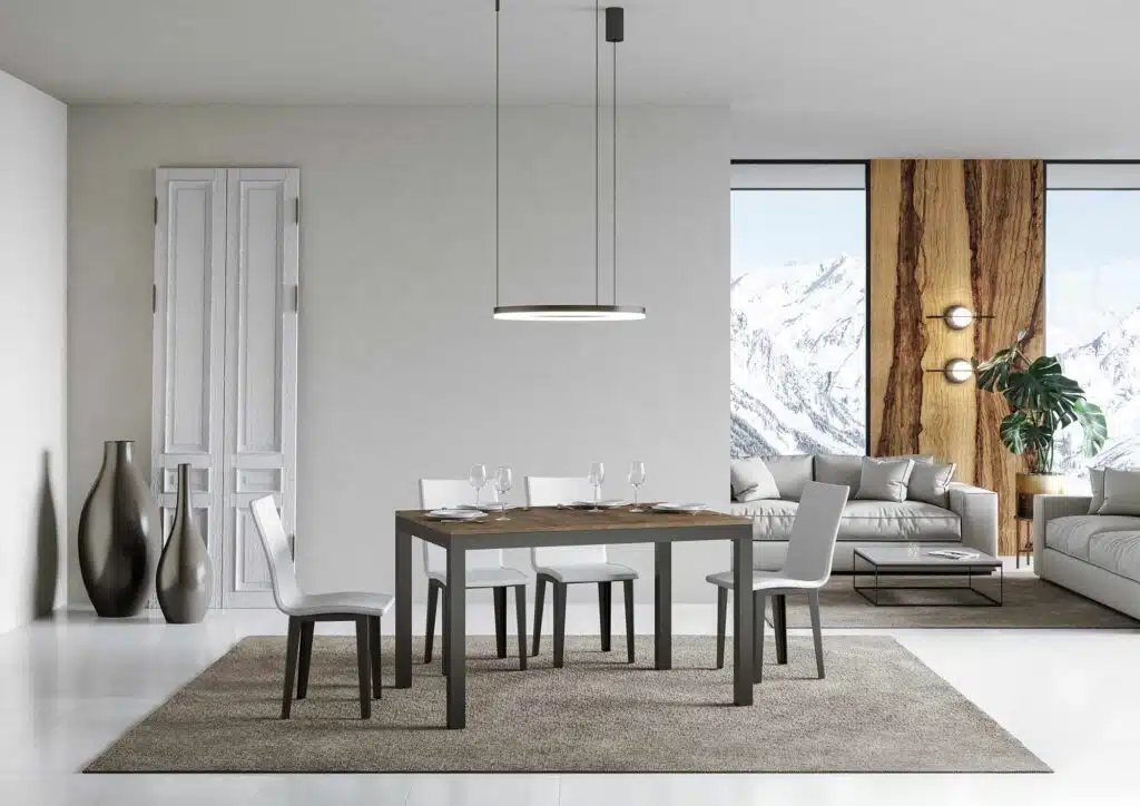 Tavolo allungabile 120/380x90 cm Everyday Evolution noce telaio e gambe antracite - foto 2
