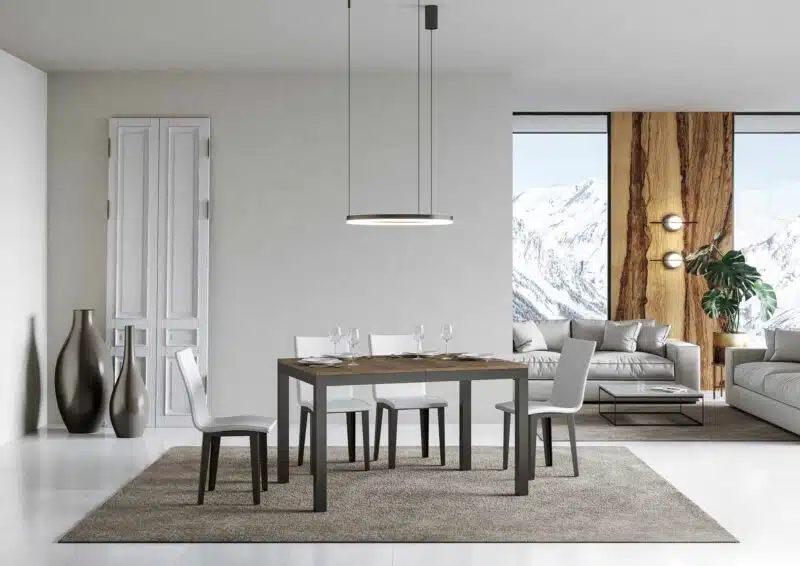 Tavolo allungabile 120/380x90 cm Everyday Evolution noce telaio e gambe antracite - foto 2