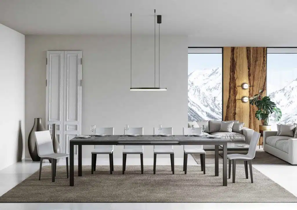 Tavolo allungabile 180/440x90 cm Everyday Evolution cemento telaio e gambe antracite - foto 3