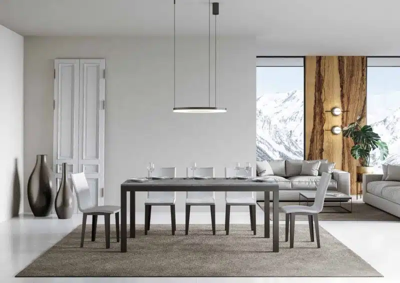 Tavolo allungabile 180/440x90 cm Everyday Evolution cemento telaio e gambe antracite - foto 2