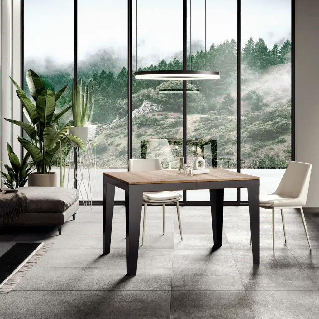 Tavolo allungabile 180/440x90 cm Flame Evolution quercia natura telaio e gambe antracite - foto 2