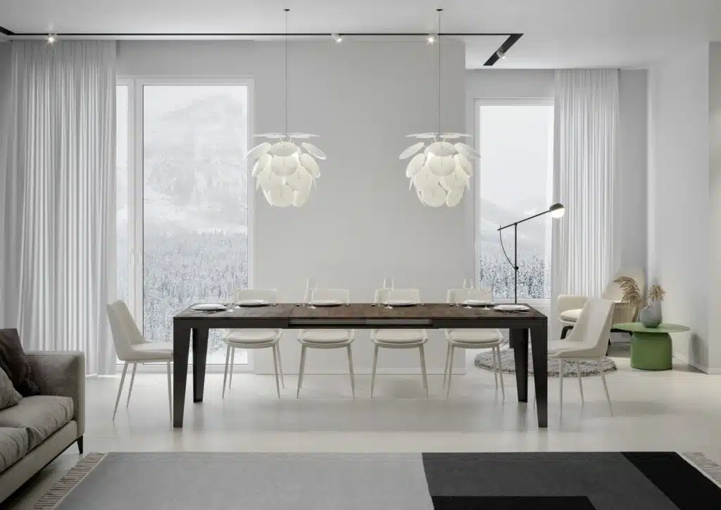 Tavolo allungabile 160/264x90 cm Flame Evolution noce telaio e gambe antracite - foto 3