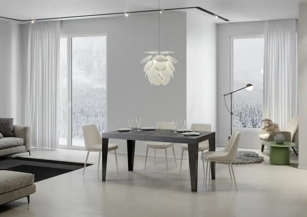 Tavolo allungabile 160/264x90 cm Flame cemento gambe antracite - foto 2