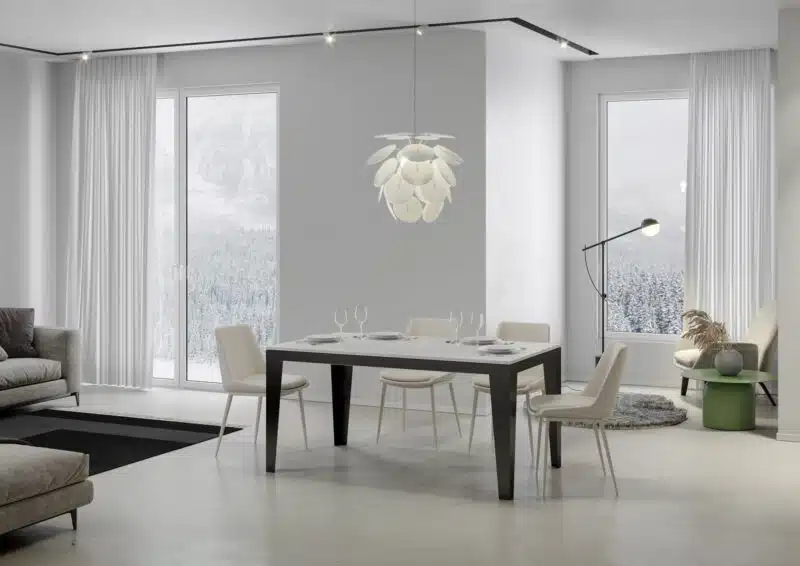 Tavolo allungabile 180/284x90 cm Flame Evolution bianco frassino telaio e gambe antracite - foto 2