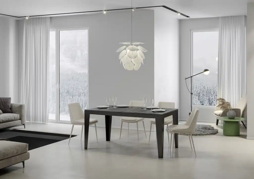 Tavolo allungabile 180/284x90 cm Flame Evolution cemento telaio e gambe antracite - foto 2