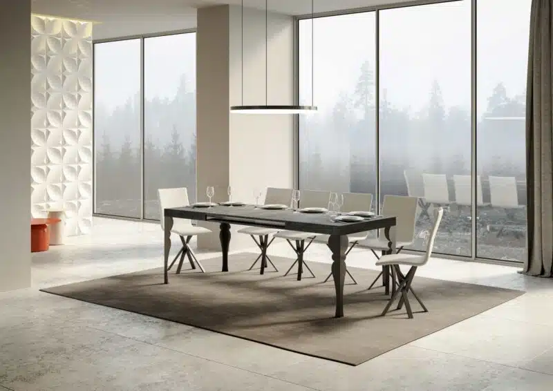 Tavolo allungabile 130/234x90 cm Paxon cemento gambe antracite - foto 3
