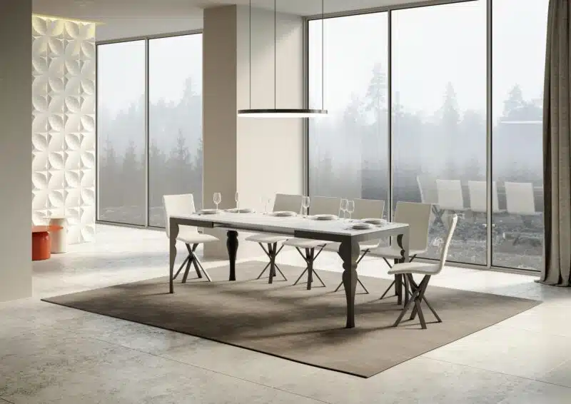 Tavolo allungabile 120/224x90 cm Paxon Evolution bianco frassino telaio e gambe antracite - foto 3