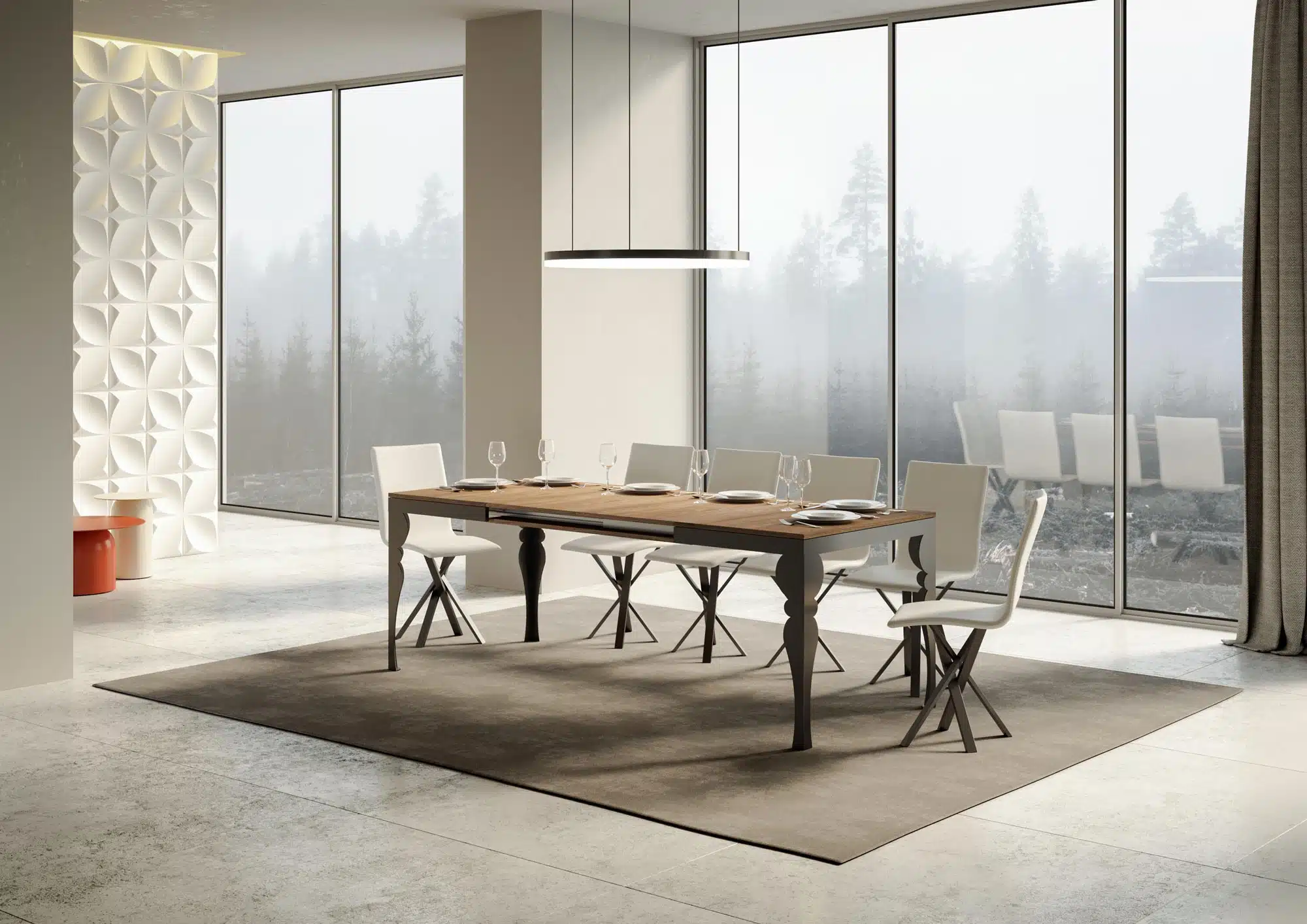 Tavolo allungabile 120/380x90 cm Paxon Evolution quercia natura telaio e gambe antracite - immagine 3