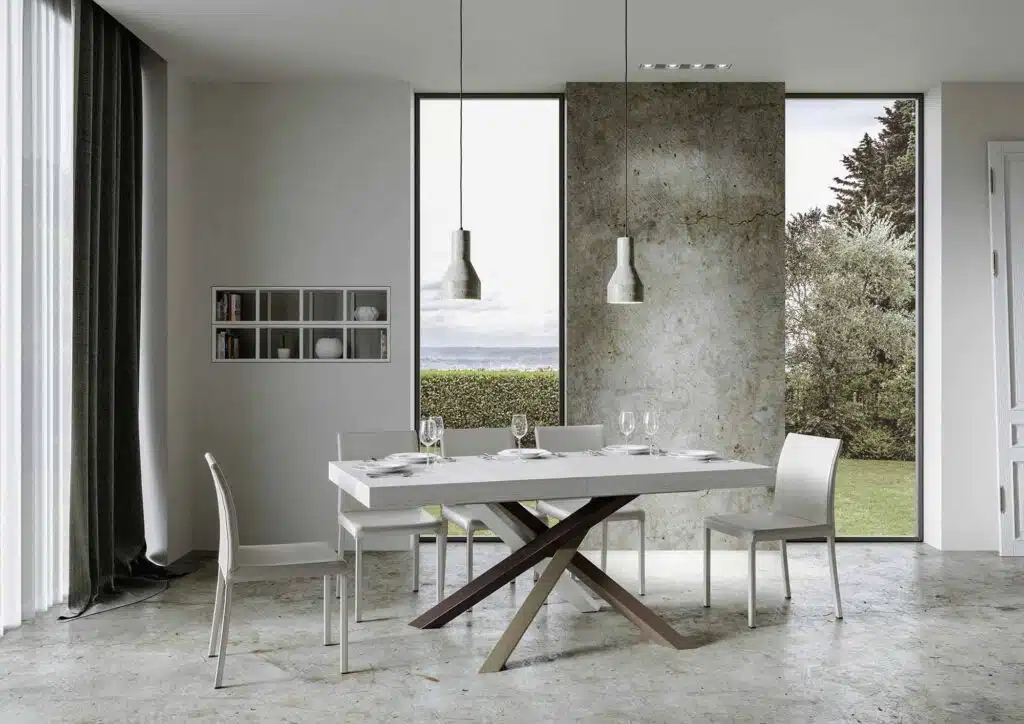 Tavolo allungabile 160/264x90 cm Volantis bianco frassino gambe multicolore 4/C - foto 2