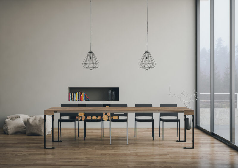 Consolle allungabile 90x40/300 cm Tecno noce - immagine 4