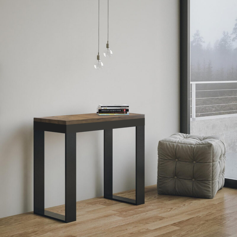 Consolle allungabile 90x40/196 cm Tecno Small Evolution noce - immagine 2