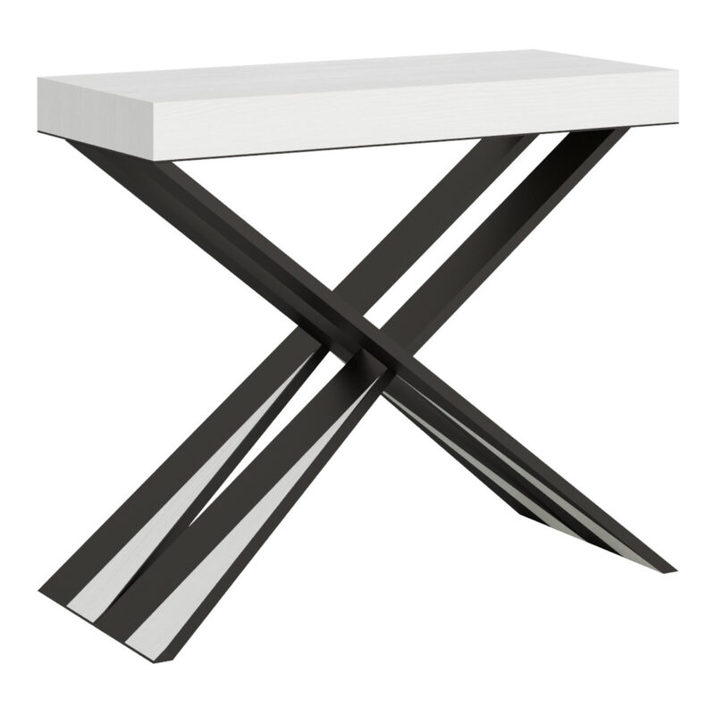 Consolle allungabile 90x40/196 cm Diago Small bianco frassino