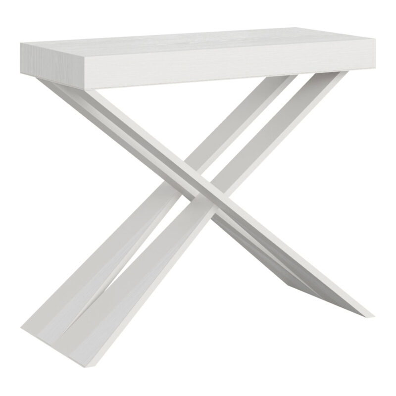 Consolle allungabile 90x40/196 cm Diago Small bianco frassino