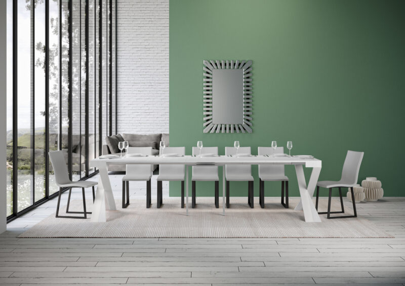 Consolle allungabile 90x40/300 cm Diago bianco frassino - immagine 5