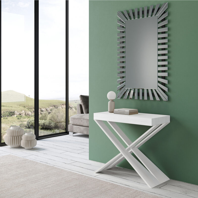 Consolle allungabile 90x40/196 cm Diago Small bianco frassino - immagine 2