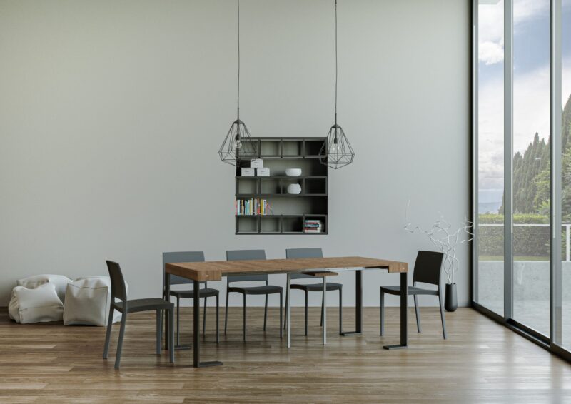 Consolle allungabile 90x40/290 cm Tecno abete tinto - immagine 3