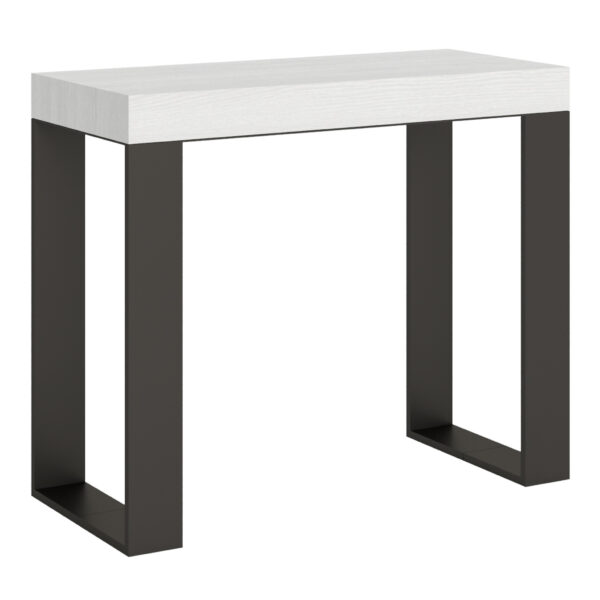 Consolle allungabile 90x40/196 cm Tecno Small bianco frassino