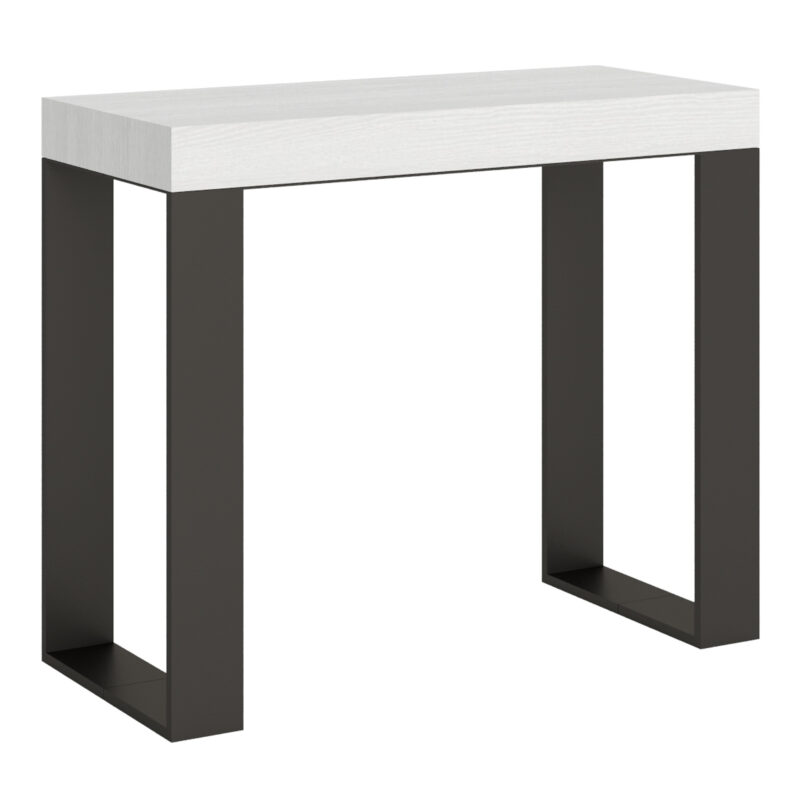 Consolle allungabile 90x40/196 cm Tecno Small bianco frassino