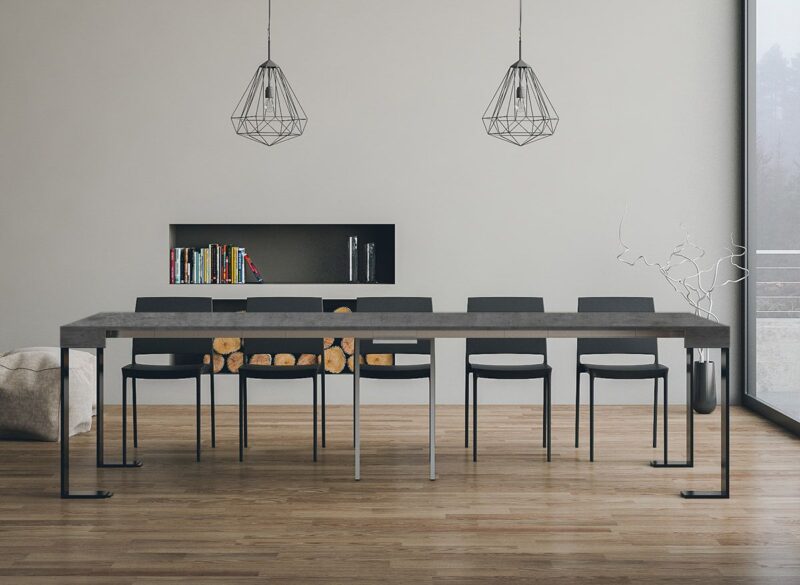 Consolle allungabile 90x40/300 cm Tecno cemento - immagine 4