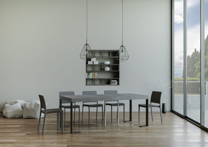 Consolle allungabile 90x40/300 cm Tecno Premium cemento - immagine 3