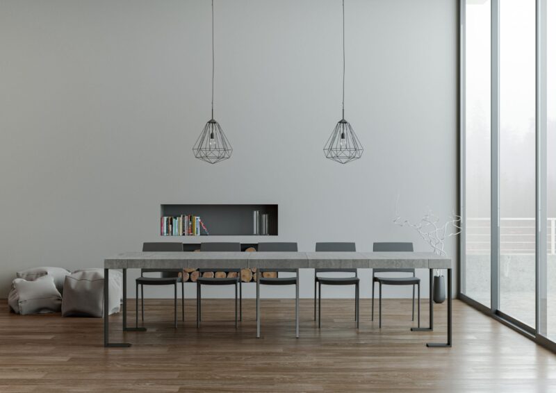 Consolle allungabile 90x40/300 cm Tecno Premium cemento - immagine 4