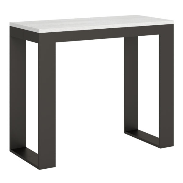 Consolle allungabile 90x40/196 cm Tecno Small Evolution bianco frassino
