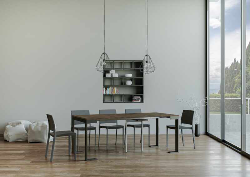 Consolle allungabile 90x40/196 cm Tecno Small Evolution noce - immagine 3