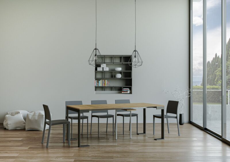 Consolle allungabile 90x40/196 cm Tecno Small Evolution quercia natura - immagine 3