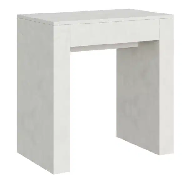 Consolle allungabile 78x47/299 cm Allin bianco spatolato allunghe interne