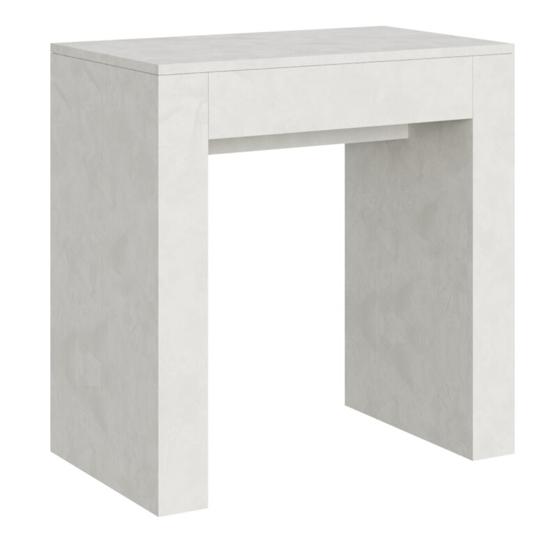 Consolle allungabile 78x47/299 cm Allin bianco spatolato allunghe interne
