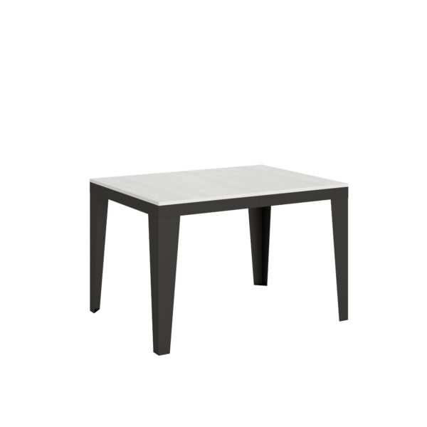 Tavolo allungabile 120/224x90 cm Flame Evolution bianco frassino telaio e gambe antracite