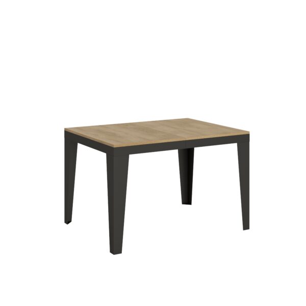 Tavolo allungabile 120/224x90 cm Flame Evolution quercia natura telaio e gambe antracite