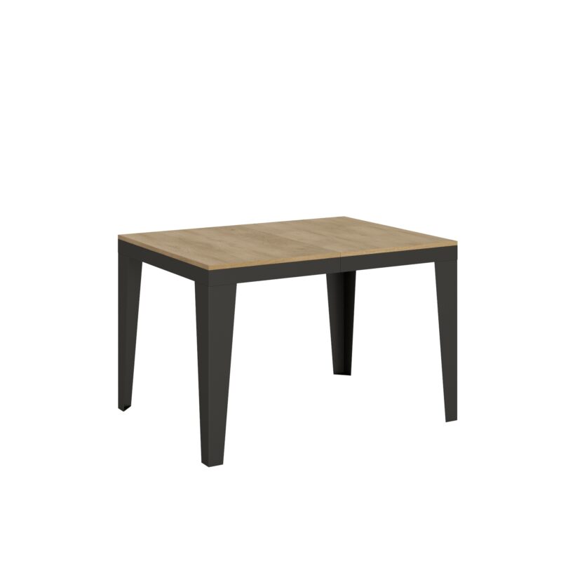 Tavolo allungabile 120/224x90 cm Flame Evolution quercia natura telaio e gambe antracite