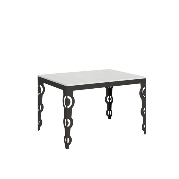Tavolo allungabile 120/224x90 cm Karamay Evolution bianco frassino telaio e gambe antracite
