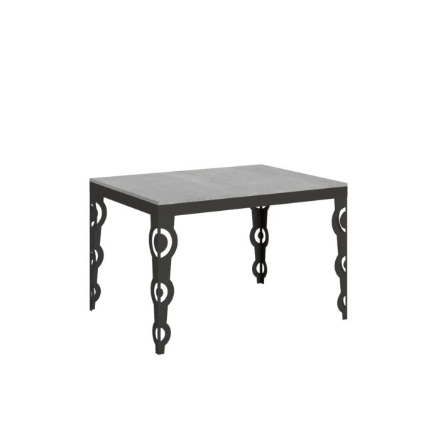 Tavolo allungabile 120/224x90 cm Karamay Evolution cemento telaio e gambe antracite