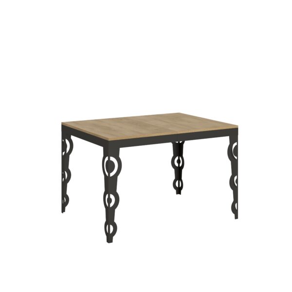 Tavolo allungabile 120/224x90 cm Karamay Evolution quercia natura telaio e gambe antracite
