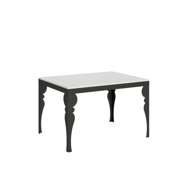 Tavolo allungabile 120/224x90 cm Paxon Evolution bianco frassino telaio e gambe antracite