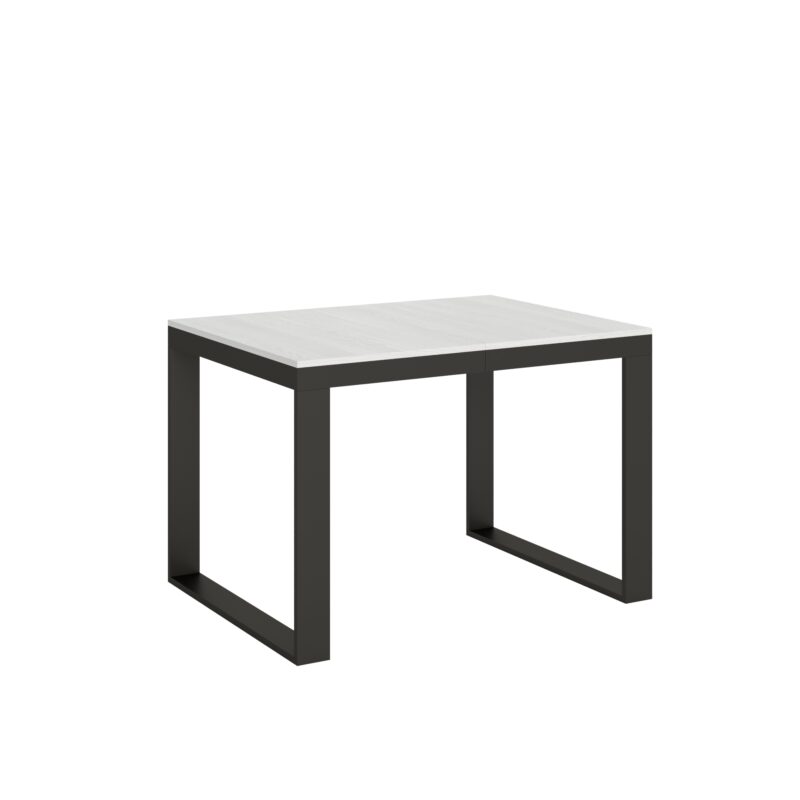 Tavolo allungabile 120/224x90 cm Tecno Evolution bianco frassino telaio e gambe antracite