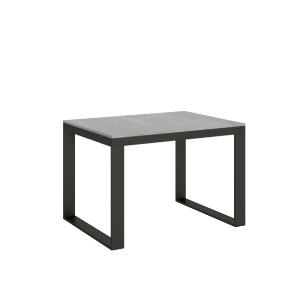 Tavolo allungabile 120/224x90 cm Tecno Evolution cemento telaio e gambe antracite