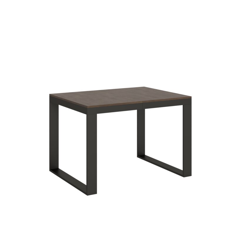 Tavolo allungabile 120/224x90 cm Tecno Evolution noce telaio e gambe antracite